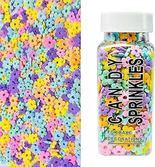 Flower Sprinkles, Easter Sprinkles Edible Flowers for Cake Decorating, Mix Sizes Confetti Baking Sugar for Cupcake, Cookie, Donut Dessert Decoration, Wedding Party Chirstmas Supplies