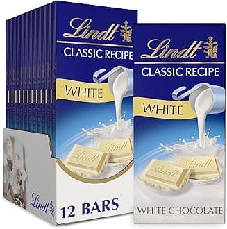 Lindt CLASSIC RECIPE White Chocolate Bar, White Chocolate Candy, 4.4 oz. (12 Pack)