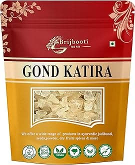Birju Mahavir Gond Katira Pure Organic Edible Gum -(200 Gr) | Tragacanth Gum Crystals | Kathila Gum | High Cooling Properties | 100% Natural | Chahar Gond | Cochlospermum Gossypium