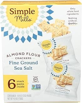 Almond Flour Crackers, Fine Ground Sea Salt Snack Packs - Gluten Free, Vegan, Healthy Snacks, 4.9 Ounce (Pack of 1)
