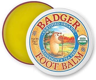 Badger Foot Balm | Balm with Olive, Castor Oil, and Beeswax for Dry Cracked Heels | Soothes & Softens Callused Skin
