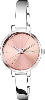 Analog Stainless Steel Silver Plated Women's Watch (Pink Dial Silver Colored Strap)