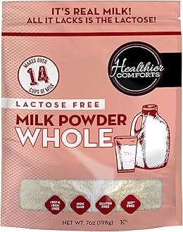 Lactose Free Whole Milk Powder | Non-GMO, rBST Hormone Free, Kosher, Gluten Free, No Fillers | Baking, Coffee Creamer, Shakes, Pantry Staple, Camping | Makes 14 cups (7 oz)