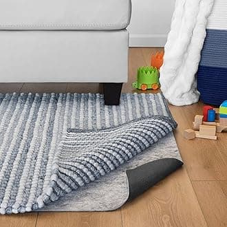 RUGPADUSA - Dual Surface - 12' Square - 1/8" Thick - Felt + Rubber - Non-Slip Backing Rug Pad - Adds Low-Profile Comfort and Protection