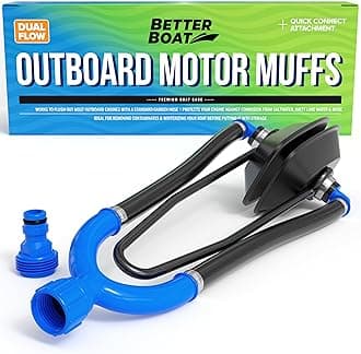 Outboard Motor Muffs Dual Flow Water Muffs for Boat Motor, Double Sided Engine Flush Kit with Hose Adapter, Fits Most Outboard and I/O Engines - Better Boat