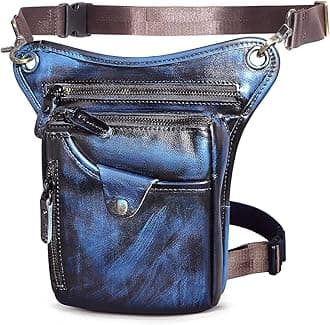 Women Men's Genuine Leather Sporting Riding Hip Bum Fanny Waist Pack Drop Thigh Leg Cross Over Bag Pouches