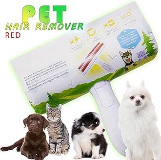 Genérico Rodillo removedor de Pelo para mascotas – Removedor de piel de perro y gato con Base autolimpiante – Herramienta eficiente de eliminación de Pelo Animal (Red)