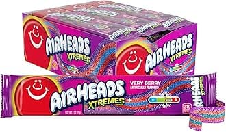 Xtremes Belts Sweetly Sour Candy, Very Berry, Non-Melting, Bulk Party Bag, 2 oz (Pack of 18)
