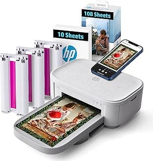 HP Sprocket Studio Plus 4x6 Wireless Instant Photo Printer, 118 Sheets + 3 Cartridges, Wi-Fi, Premium Dye Sublimation, Compact Home Use, Prints Vibrant Color Pictures, Editing App for Fun Photos