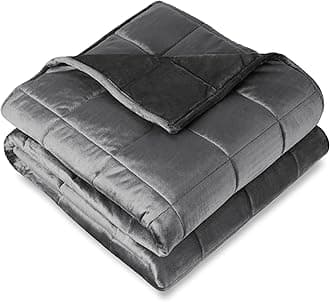 Bare Home Weighted Blanket King Size 30lb (80" x 87") for Adults - Minky Fleece - Premium Heavy Blanket Nontoxic Glass Beads (Grey, 80"x87")
