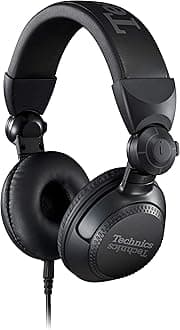 Professional DJ Headphones with 40mm CCAW Voice Coil Drivers, 270° Swivel Housing and Locking Detachable Cord; Lightweight, Foldable High Input - EAH-DJ1200 (Black)