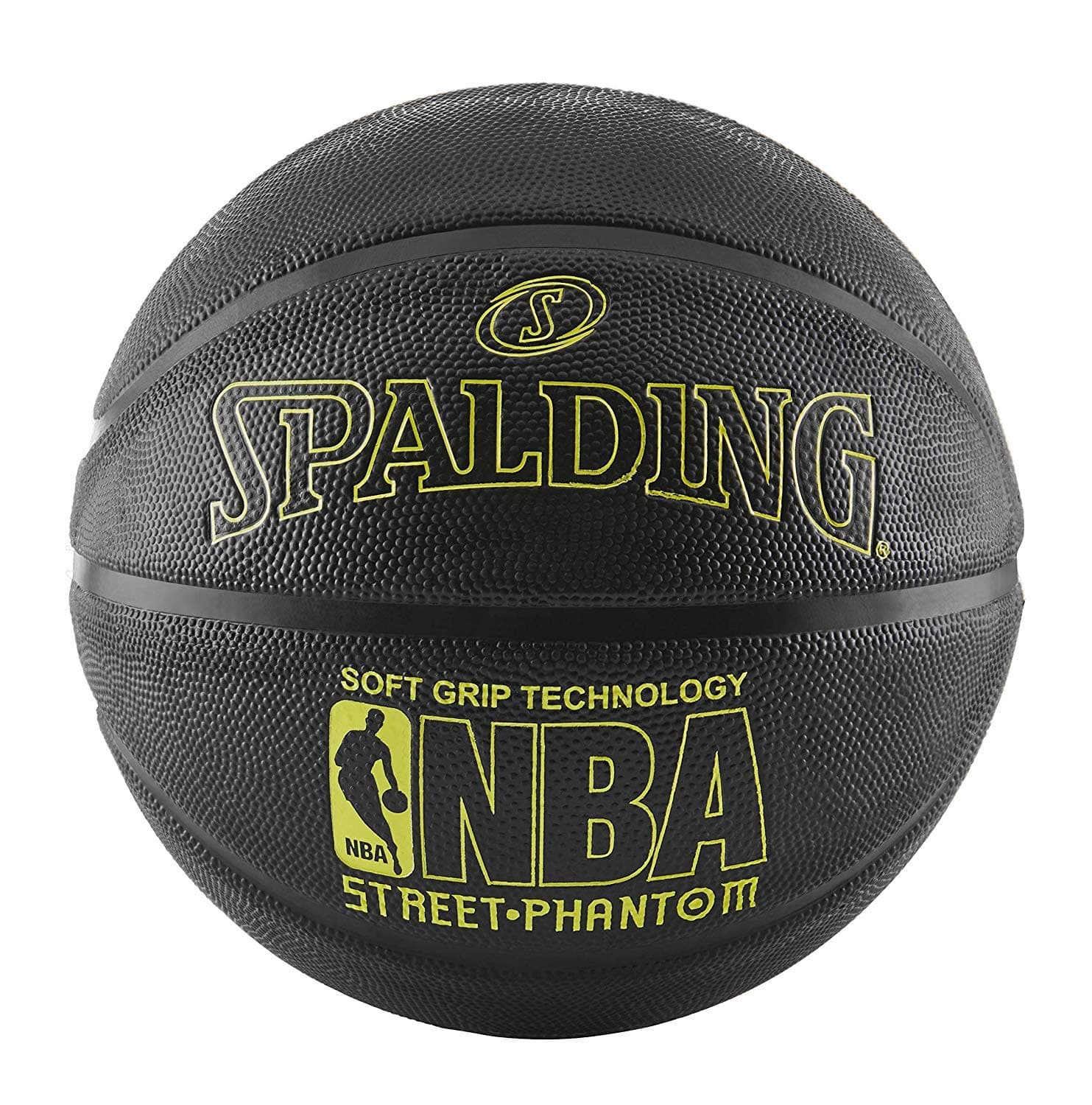 Spalding NBA Street Phantom Official Outdoor Basketball, Neon Yellow/Black, Size 7/29.5 in