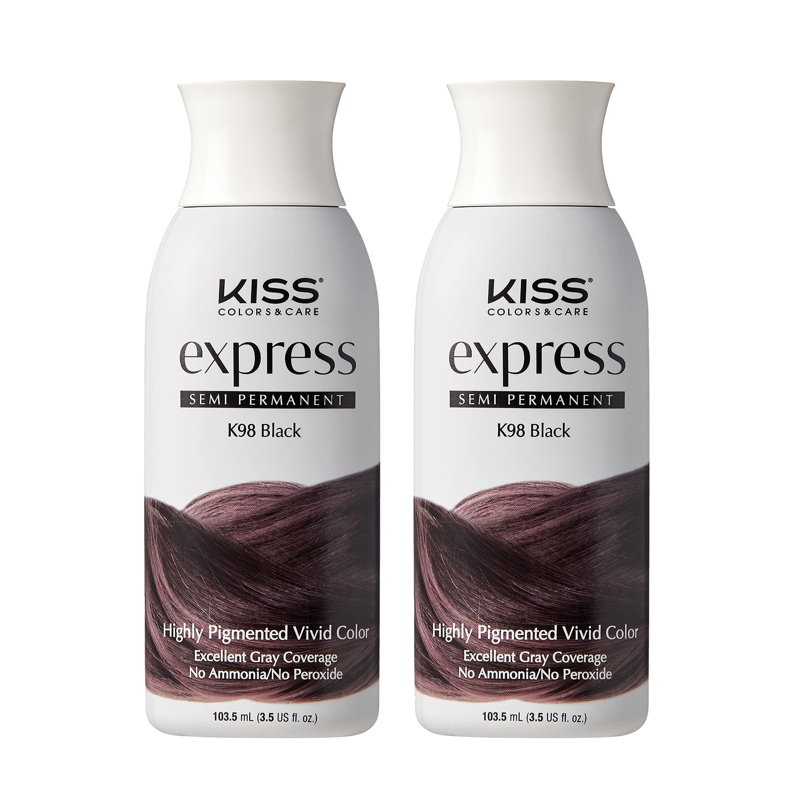 Kiss Express Color K98 Semi- Permanent Black 3.5oz (2 Pack)