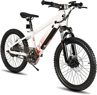 JOYSTAR 20 26 Inch Electric Bike for Kids Teens Ages 6+ with 250W/500W Brushless Motor, Electric Mountain Bicycle with Removable Battery, Safe Children Ebikes with Dual Disc Brakes