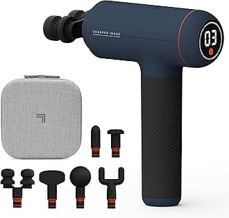 Powerboost Max Massage Gun - 6 Attachments, 7 Speeds, Quiet Motor| Deep Tissue Percussion Massager| Handheld Massage Tool for Back Shoulder Legs Full Body| Muscle Recovery & Pain Relief