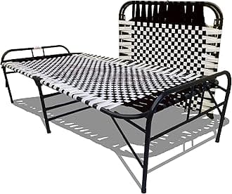 ARTEMIST Portable Single Folding Beds Space Saving Heavy Duty Foldable Beds Frame/khat Cot for Sleeping Beds Sturdy Metal Beds Frame Space Saving Design 3X6 feet (Black Classic Bed)