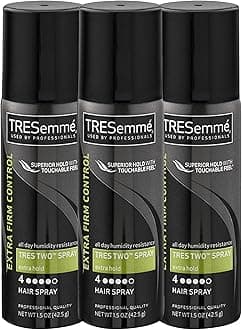 Tresemme Travel Size Hair Spray, 3 Pack, Tres Two Spray, Extra Hold Styling Hair Spray with All Day Humidity Resistance, Extra Firm Control Hairspray, 1.5 oz Each
