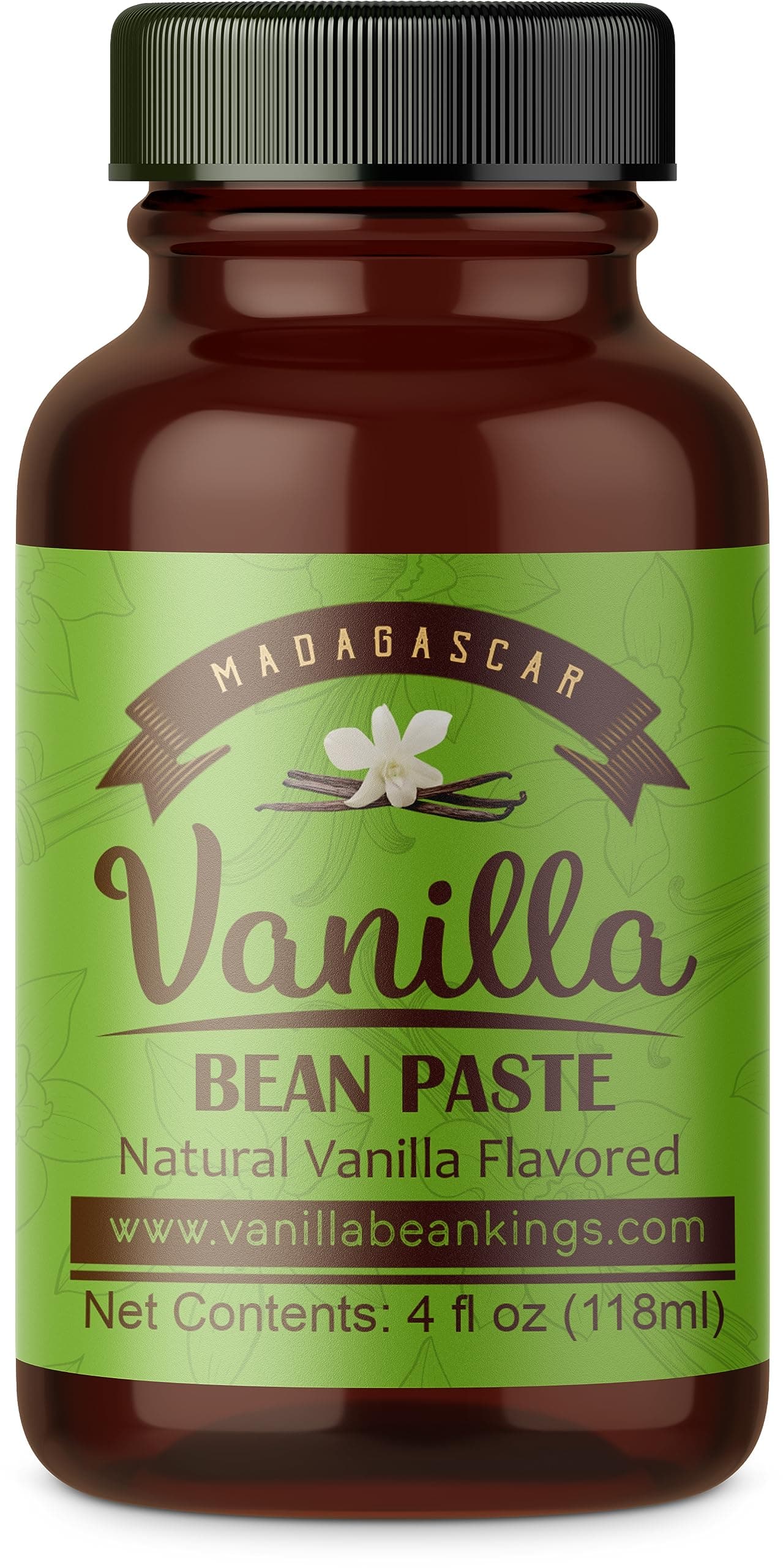 Vanilla Bean Kings Paste for Baking and Cooking - Gourmet Madagascar Bourbon Blend made with Real Seeds - 4 Ounces