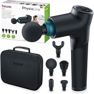 MG185 Massage Gun, Deep Tissue Massager with 5 Attachments, Delivers a Powerful Trigger Point Massage to Relieve Tension, Handheld Massager with 9 Intensity Levels, Rechargeable Battery