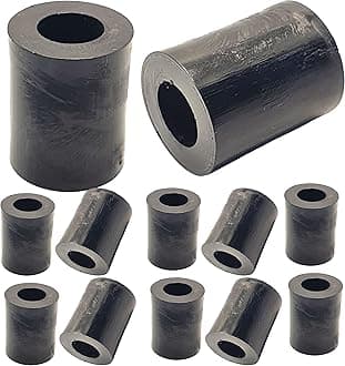 Pack of 12 M8 x 15mm Black Nylon Spacers and Standoff Washers for M3, M4, M5, M6, M8 Screws, Lengths 3mm to 30mm