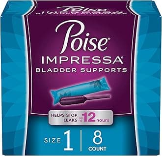 Poise Impressa Incontinence Bladder Support for Women, Bladder Control, Size 1, 8 Count (Packaging May Vary)