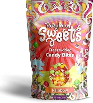Original Rainbow Freeze Dried Candy Bites – Gluten Free, Gelatin Free, Crunchy Freeze Dried Rainbow Hard Candy assorted flavors – 4.5 oz Resealable Bag