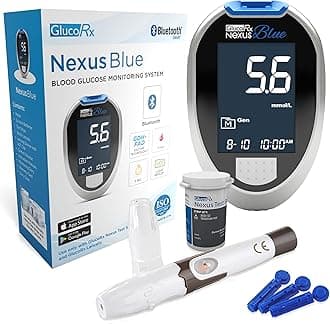 GlucoRx Nexus Blue Blood Glucose Monitoring System (Bluetooth)