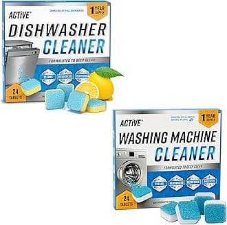 Washing Machine And Dishwasher Cleaning Tablets Bundle - Includes 12 Month Supply Dishwasher Cleaner Deodorizer & Washing Machine Descaler Deep Cleaning Tablets - 48 Tablet Combo