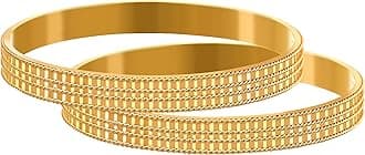 JFLJewellery for Less Golden One Gram Gold Plated Bangle Set For Women