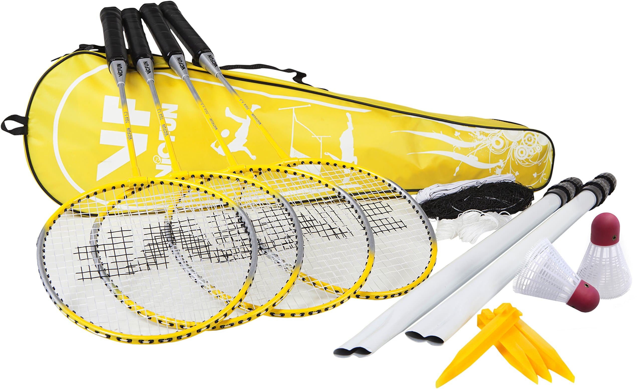 VICFUN Set A Complete Badminton Set - Black/Blue/Yellow