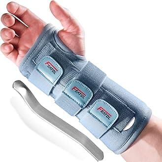 Wrist Brace for Carpal Tunnel for Women Men, Adjustable Night Sleep Support Brace with Splints Right Hand, Medium/Large