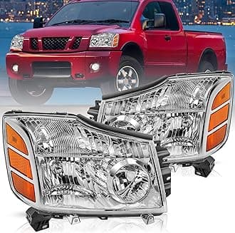 Bingbingmotor BRYGHT Headlight Assembly Compatible with 2004 - 2015 Nissan Titan / 2005 - 2007 Armada