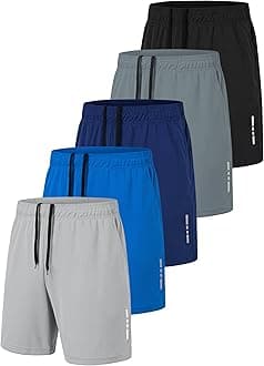 – Men's Sport Gym Shorts Quick Dry Workout Running Activewear Basketball Shorts with Pockets 3/5 Pack