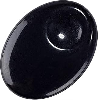 Black Obsidian Thumb Worry Stone Natural Chakra Reiki Polished Oval Pocket Palm Stone for Anxiety Stress Relief Therapy