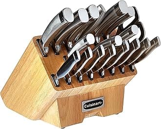 C77SS-19P Normandy 19 Piece Cutlery Block Set, Stainless Steel