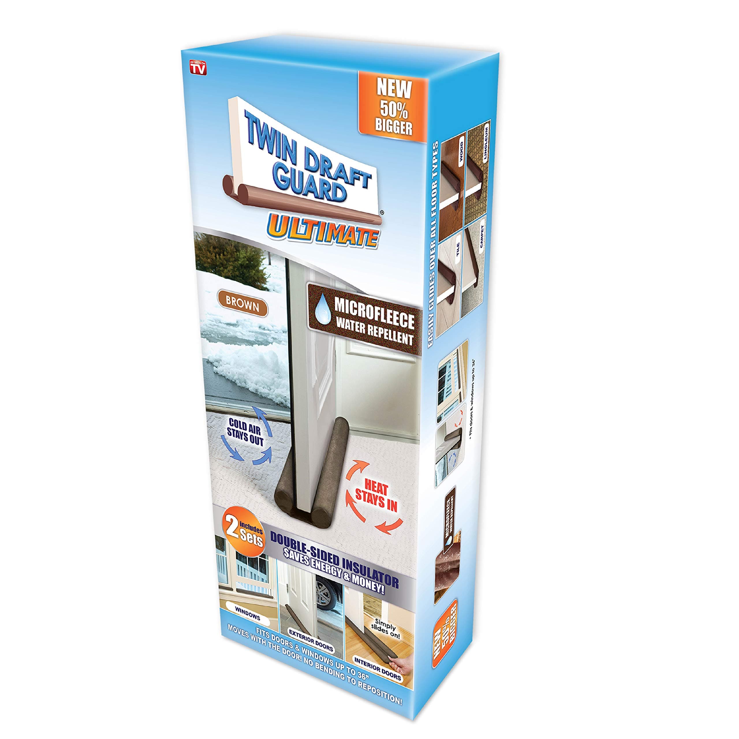 Ultimate Draft Stopper, Waterproof, All Year Round Insulator, 2 Pack