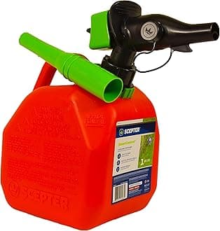 Scepter FR1G152 Fuel Container with Spill Proof Smart Control Spout with Bonus Spout Extender, Red Gas Can, 1 Gallon