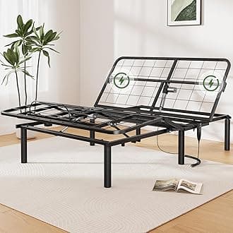 MarsailQueen Adjustable Bed Base Frame, 3 Options Heights 8" 10" 13" Head and Foot Incline, 4 USB Ports and 5 Min Assembly for Lounging, Reading, Reduce Snoring and Acid Reflux