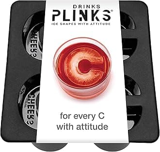 DRINKSPLINKS Letter C Personalized Ice Cubes Mold With Initials. Custom Ice Cube Trays are Thoughtful Customized Gifts, Fun Cocktail Accessories, Monogram Whiskey and Bourbon Gifts for Men and Women.