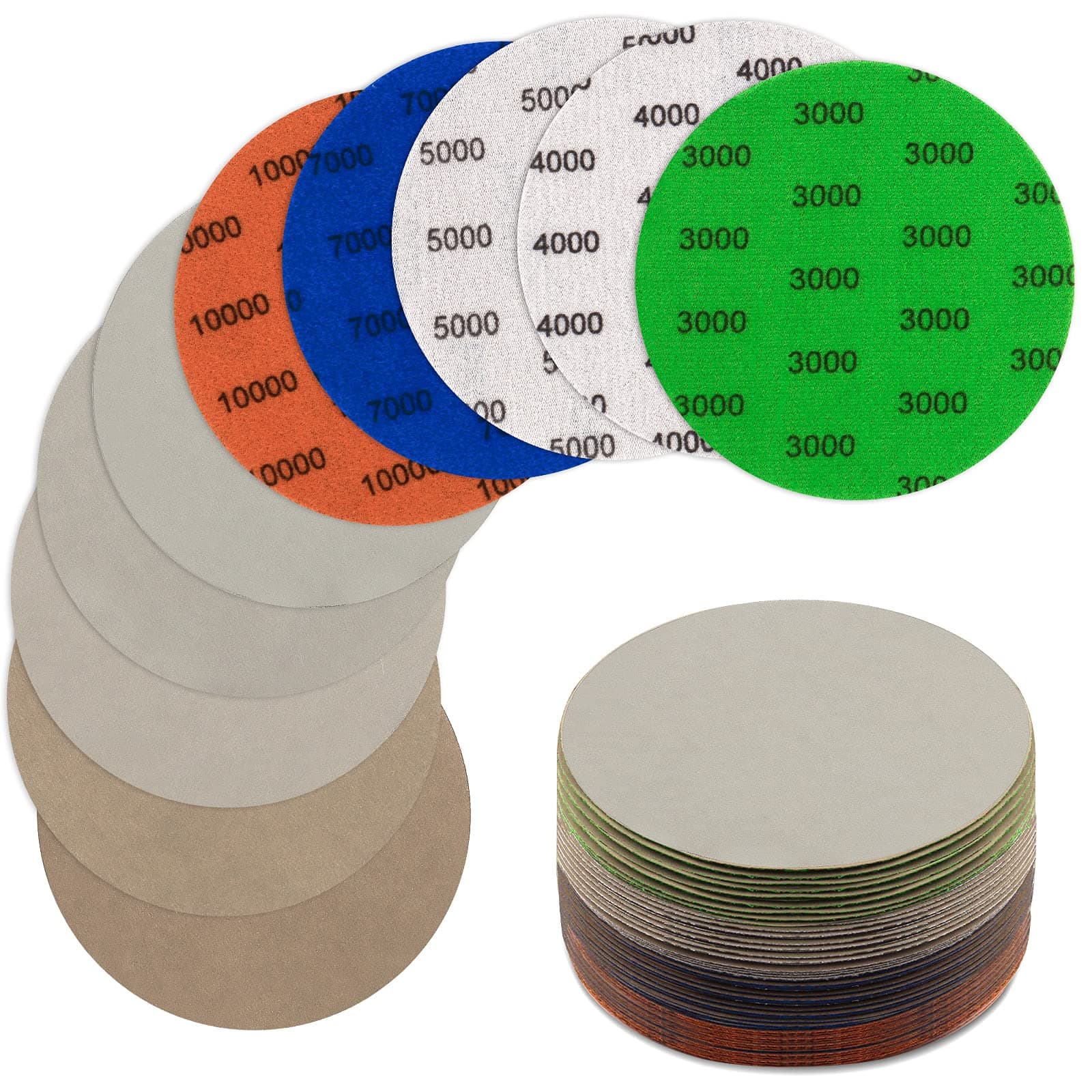 25PCS 125mm Sanding Discs Grit 3000-10000