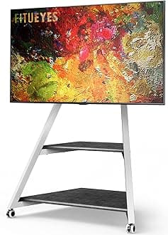 FITUEYES Design Floor TV Stand for 43-75 Inch TVs Height Adjustment Universal TV Stand ±15° Swivel Load 60kg Cable Management Eiffel Series