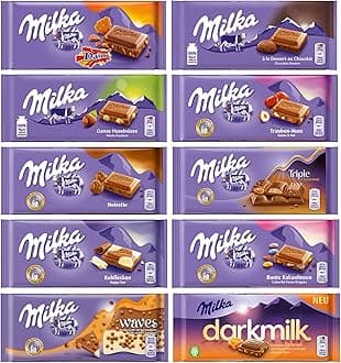 MilkaChocolate Assortment Variety Pack of 10 Full Size Bars - Randomly Selected No Duplicates