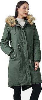 WenVen Women's Winter Long Hooded Sherpa Lined Parka Jacket Warm Coat
