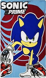 Royal Boys Girls Cozy Fleece Throw Blanket with Extra Soft Fun Design (Sonic)