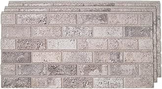 IZODEKOR 3D Brick Effect Wall Panels - Faux Brick Paneling for Living Room, Kitchen, Bathroom and More | Beige Dream - Pack of 3 Covers 16 sq ft