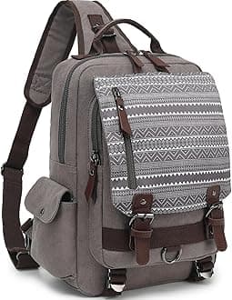 Leaper Retro Crossbody Bag Sling Bag Canvas Messenger Bag for Men Women Shoulder Bag Crossbody Handbags Satchel Travel Bag