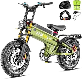 ANIIOKI 5600W Dual Motor Electric Bike for Adults,46MPH with 60V 70/80AH Battery Ebikes,Fat Tire All Terrain Electric Bike, Full Suspension E Bike, 7-Speed Gear Electric Bicycle
