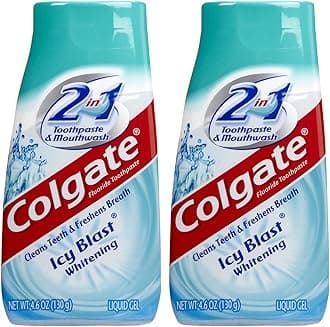 Colgate 2 in 1 Whitening Icy Blast Toothpaste & Mouthwash (4.6oz)- 2pk