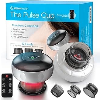 Electric Cupping Kit for Massage Therapy with Red Light - 5-in-1 Cupping Set, Includes 3 Smart Cups and Remote - Massager Device & Cupping Therapy Set for Back Muscle Soreness & Cellulite Reduction
