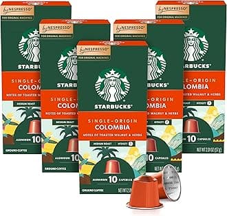 Starbucks by Nespresso Original Line, Single-Origin Colombia, Medium Roast Coffee, 50-count Espresso Pods